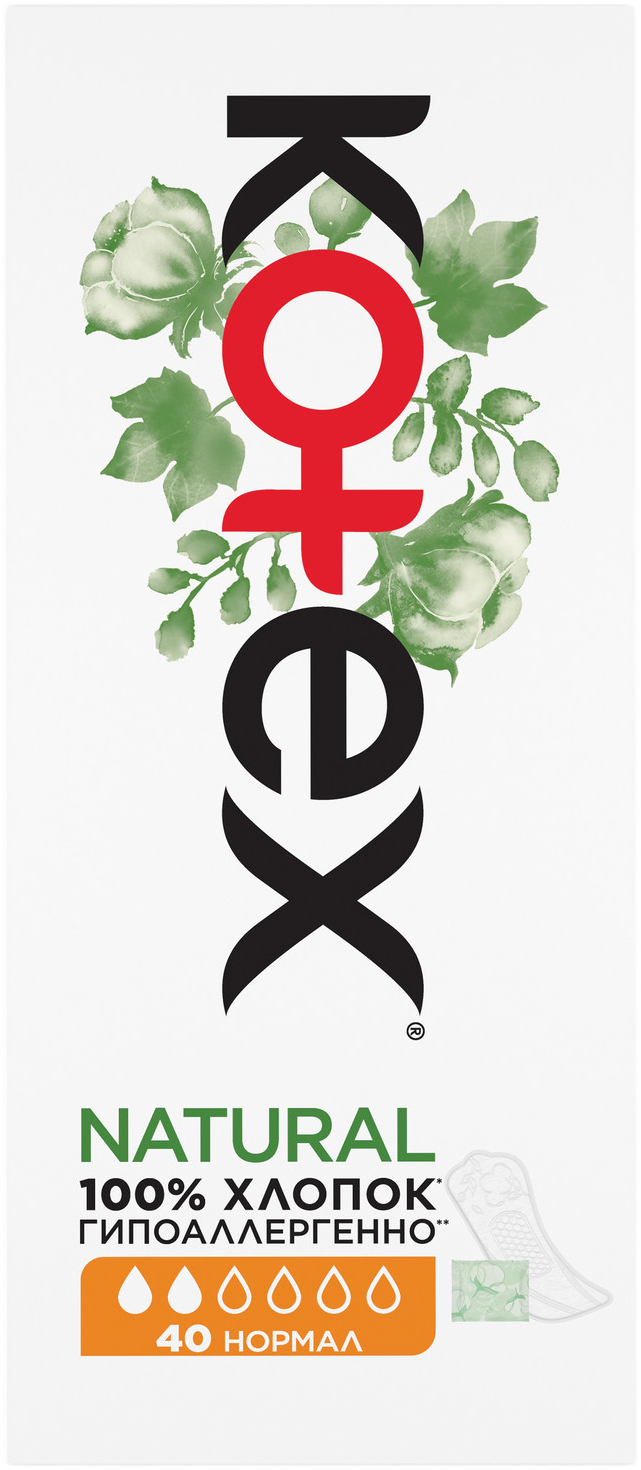 KOTEX Natural Ежедневные прокладки Нормал 40 шт – комфорт и свежесть каждый день — фото 1