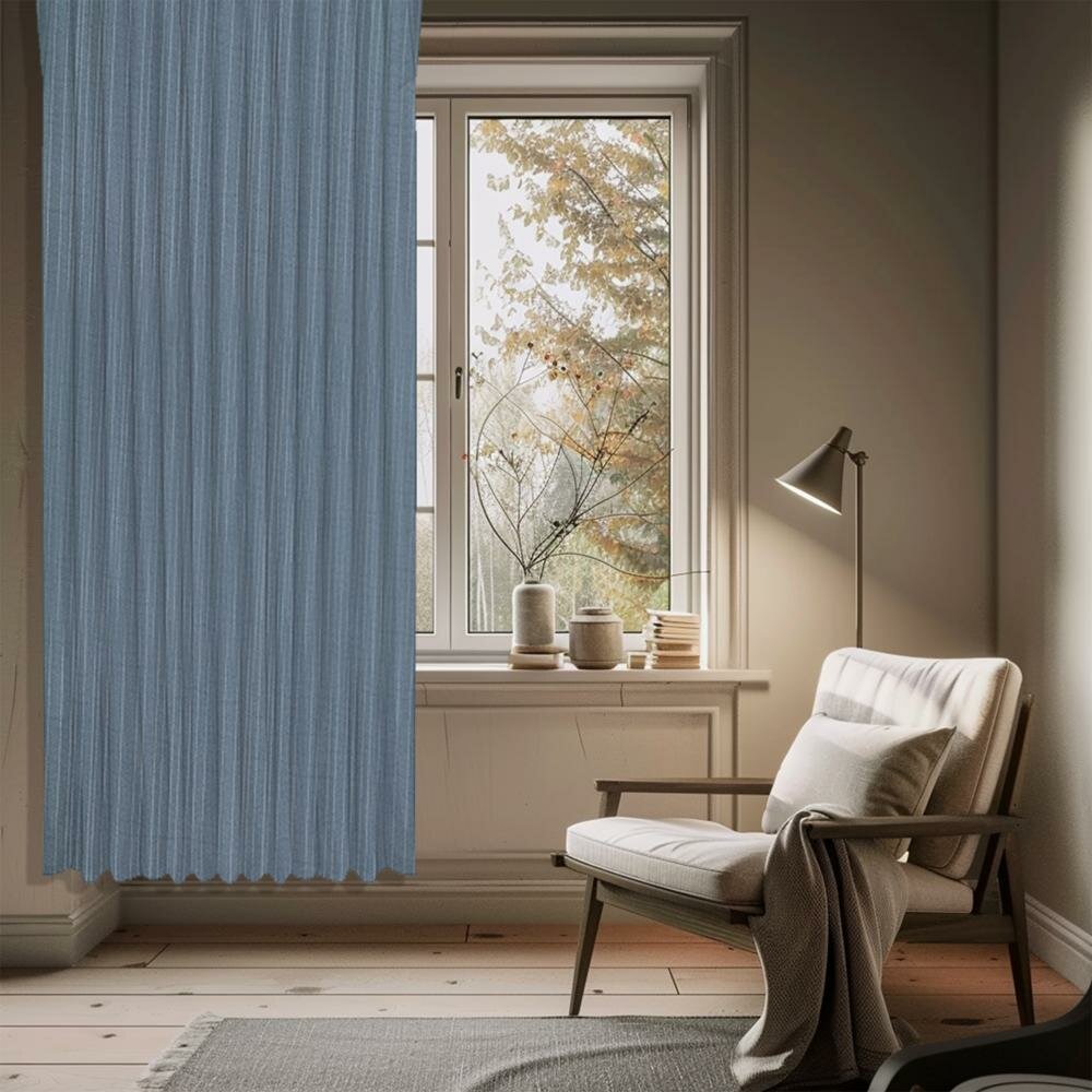 Штора на ленте димаут Полоса 200x280 см цвет зеленый