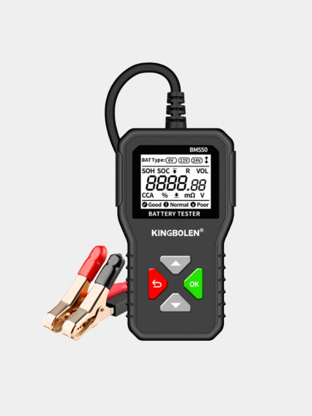 Тестер аккумуляторов Kingbolen BM550 (6V/12V/24V, 100–2000 CCA, 2Ah–220Ah)