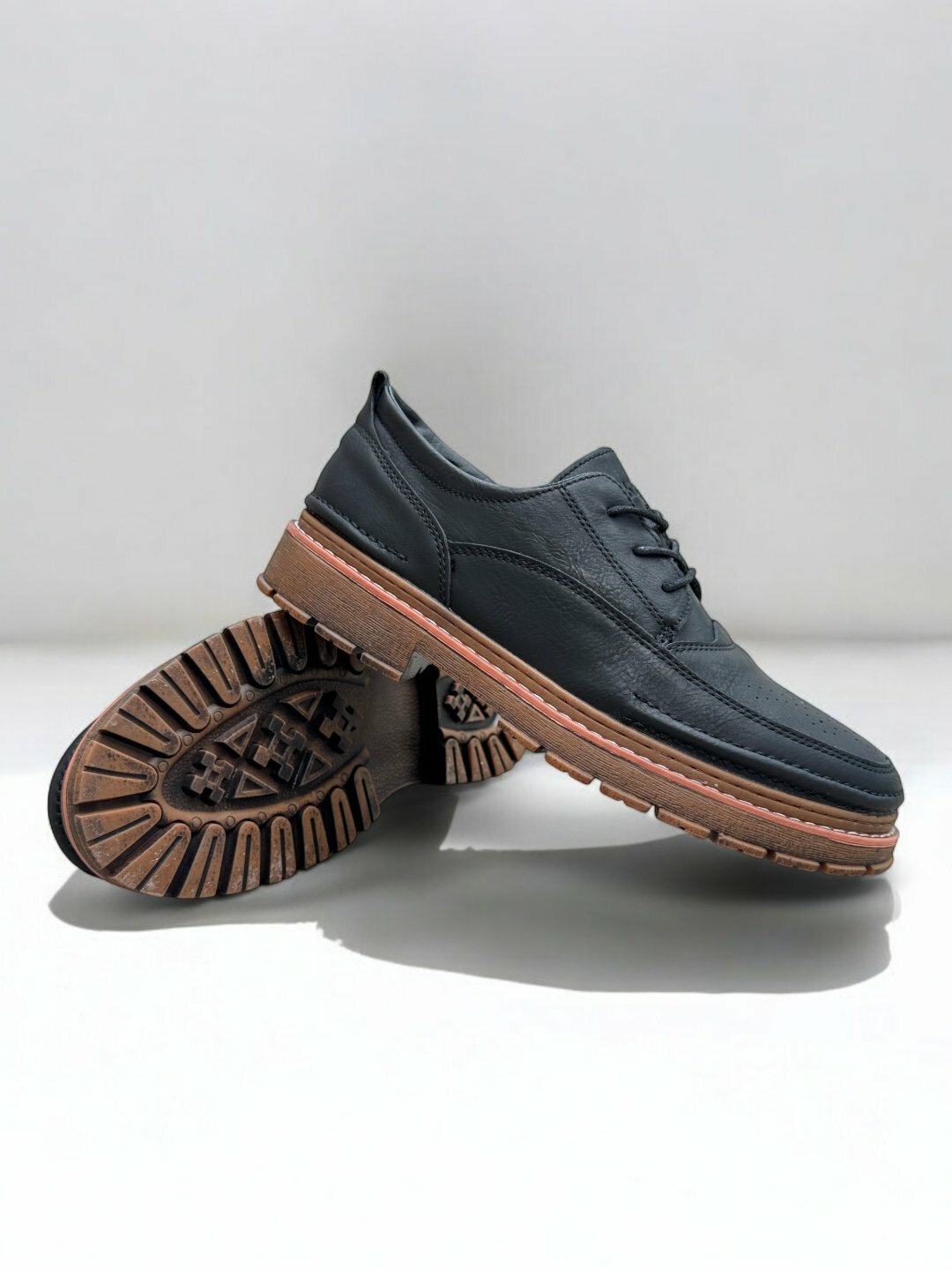 Лоферы  Туфли мужские Solid Step, из экокожи, водонепроницаемые, размер 38 39 40 41 42 43, кремовый — фото 1