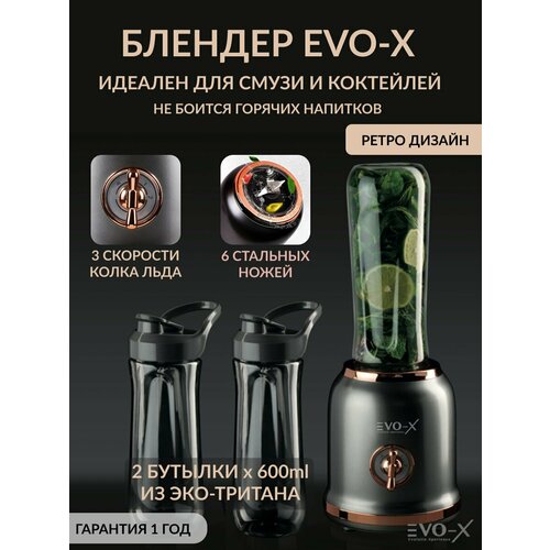 фото Портативный стационарный блендер для смузи и коктейлей "evo-x"