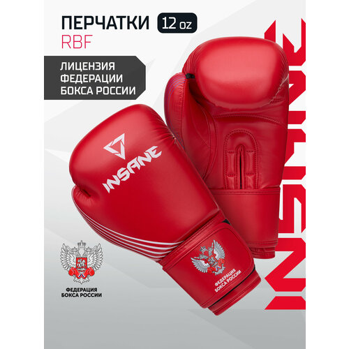 Перчатки боксерские тренировочные INSANE RBF, цвет красный, 12 oz
