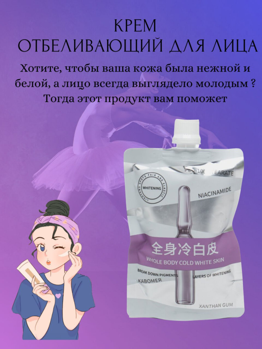 Отбеливающий крем для женщин, лосьон для интимных зон и тела, антивозрастной