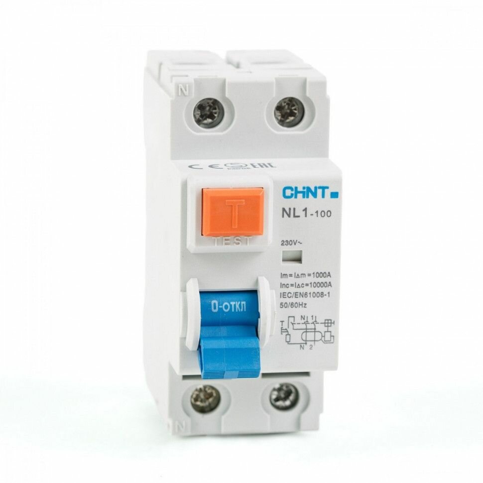 Селективное УЗО CHINT NL1-100 10кА 1P+N 63A 100mA тип АС - S 200420