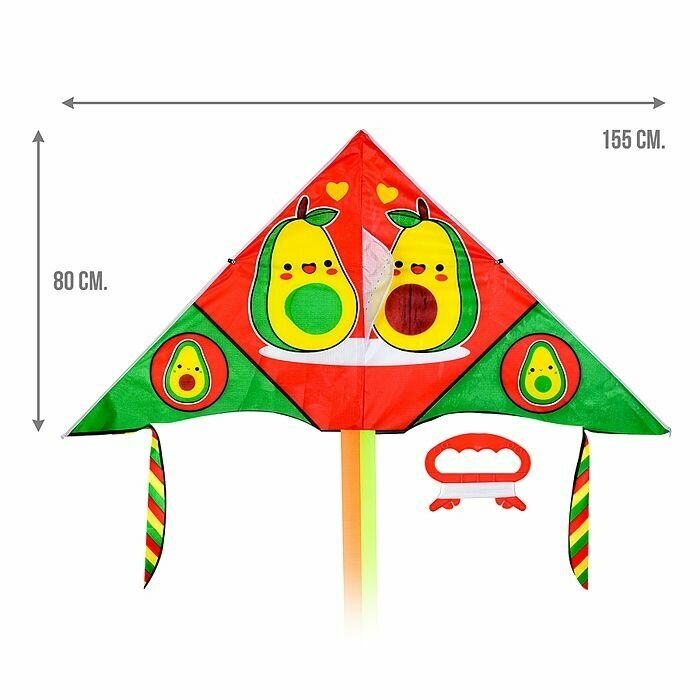 Воздушный змей Oubaoloon "Авокадо мания, Кактус", текстиль, ручка (00-3524)