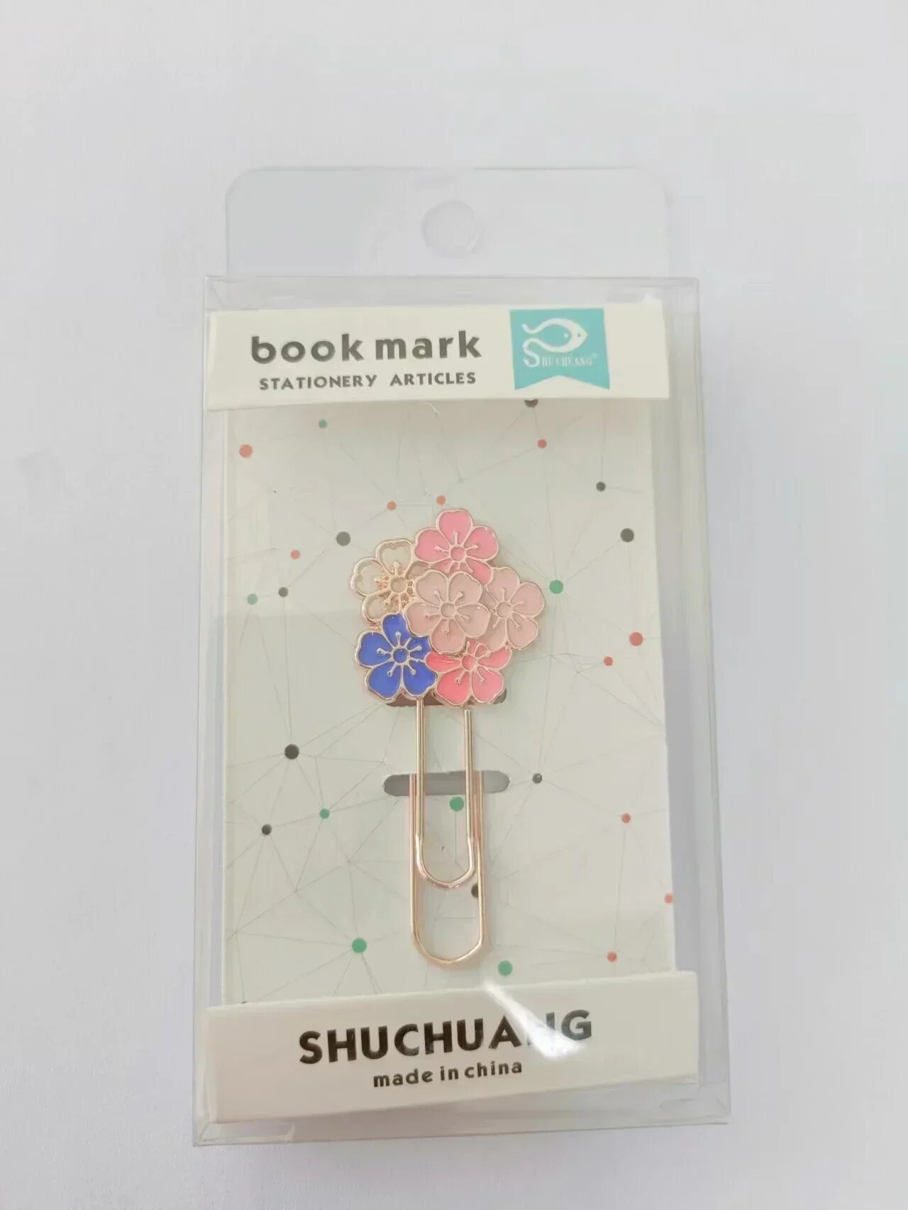 Металлические закладки MOONBIFFY с цветами сакуры, Six pink blossoms