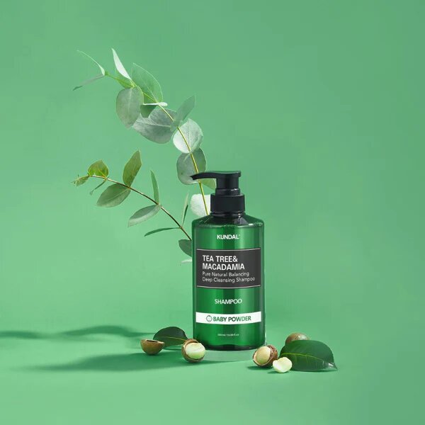 Шампунь с экстрактом чайного дерева, Kundal, Tea Tree & Macadamia, аромат "Детская присыпка", 500 мл — фото 1