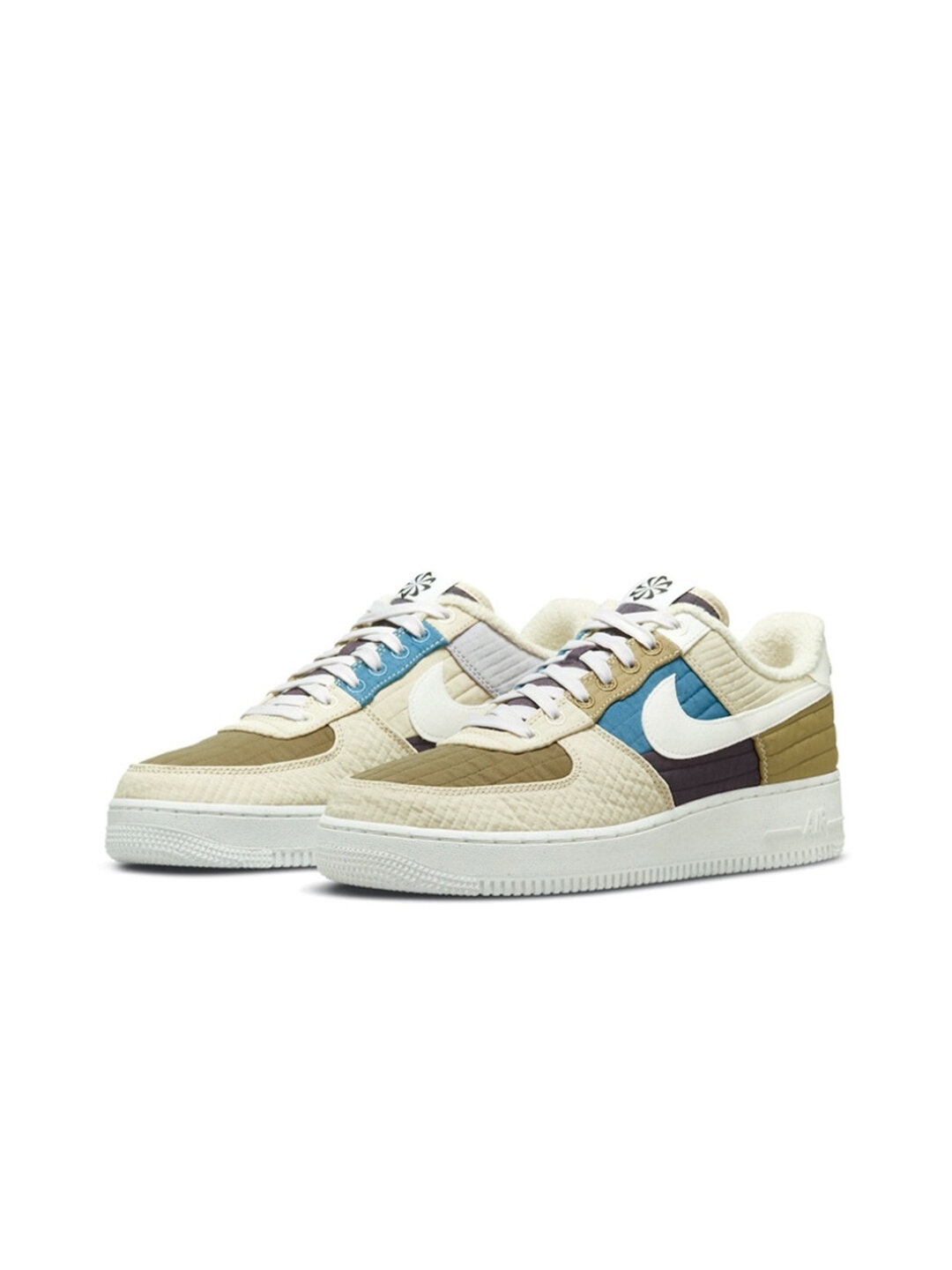 Кроссовки NIKE Air Force 1 Low Retro, размер 42.5 EU, beige/light blue/beige