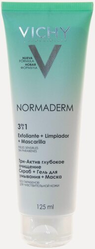 Изображение товара Vichy Глубокое очищение 3 в 1 гель + скраб + маска для лица "Normaderm", 125 мл