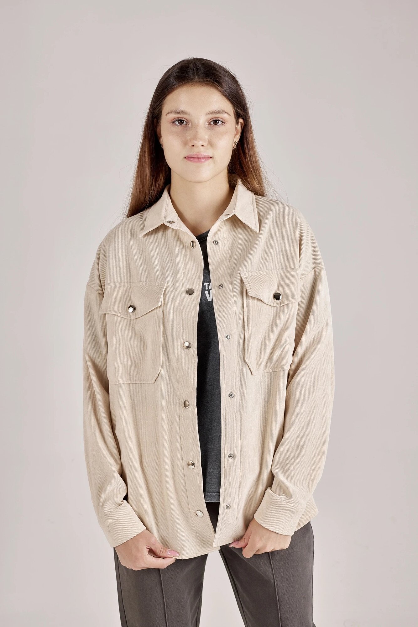 Рубашка Selfie, размер L, бежевый — фото 1