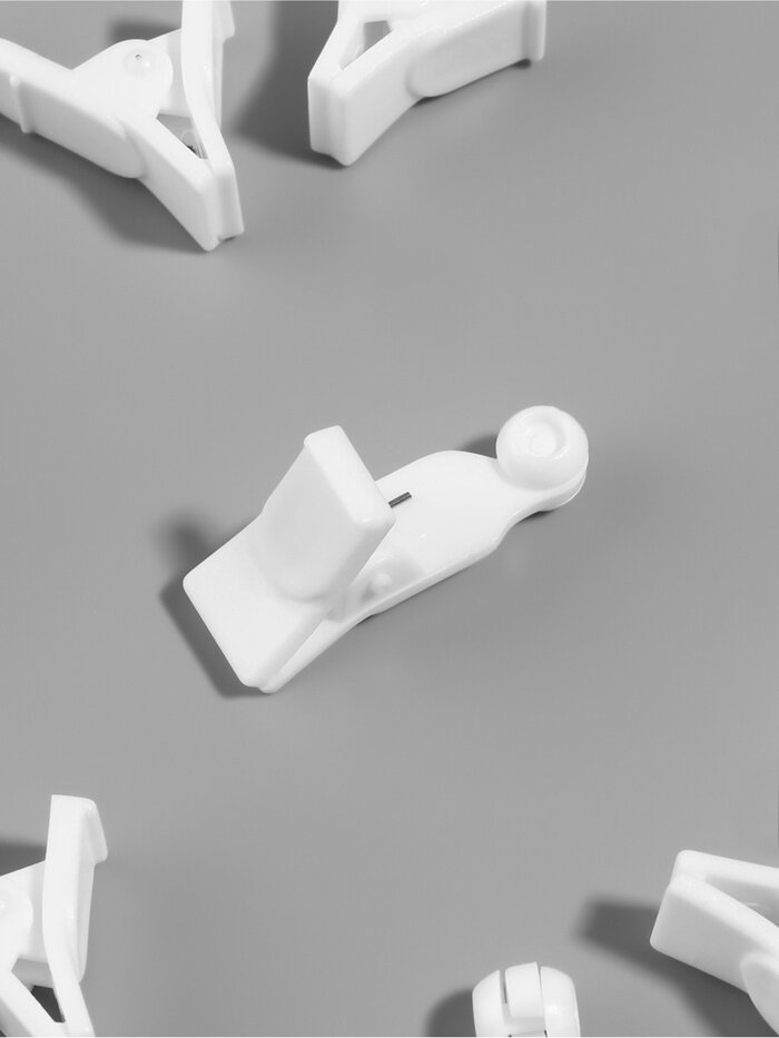 Зажим для штор 35×20×10 мм 10 шт белый