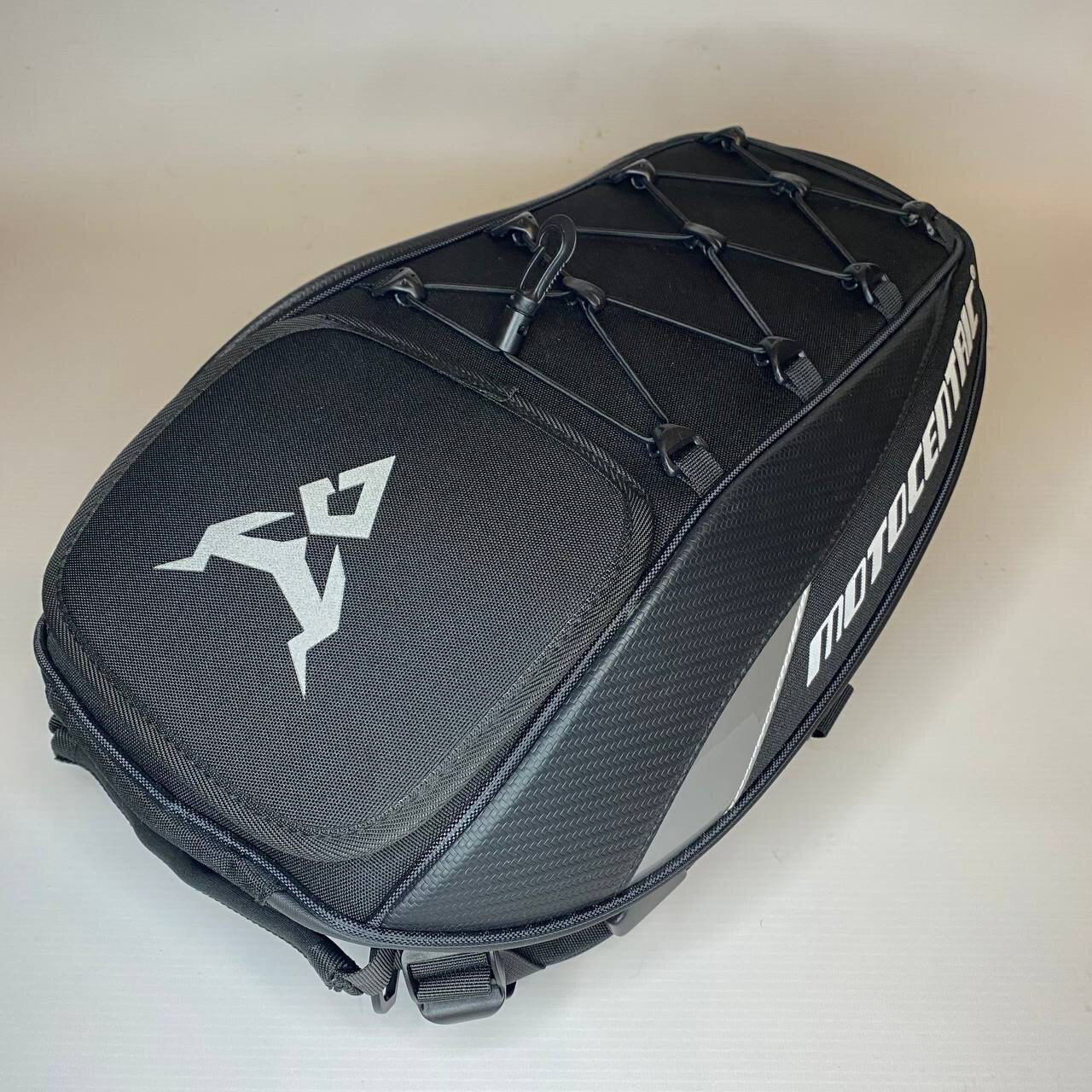 Сумка кофр для мотоцикла водонепроницаемый на заднее сиденье KNYAZEV RUCKBAG / серый логотип