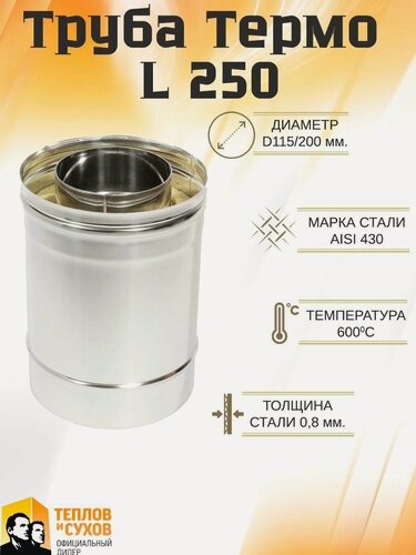 Изображение товара Труба Термо L 250 ТТ-Р 430-0.8/430 D115/200*