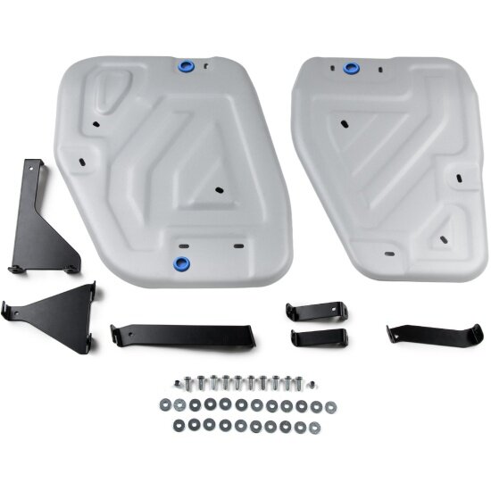 Защита топливного бака Rival для Geely Monjaro АКПП 4WD (2022-н. в.), алюминий 3 мм, с крепежом, штампованная