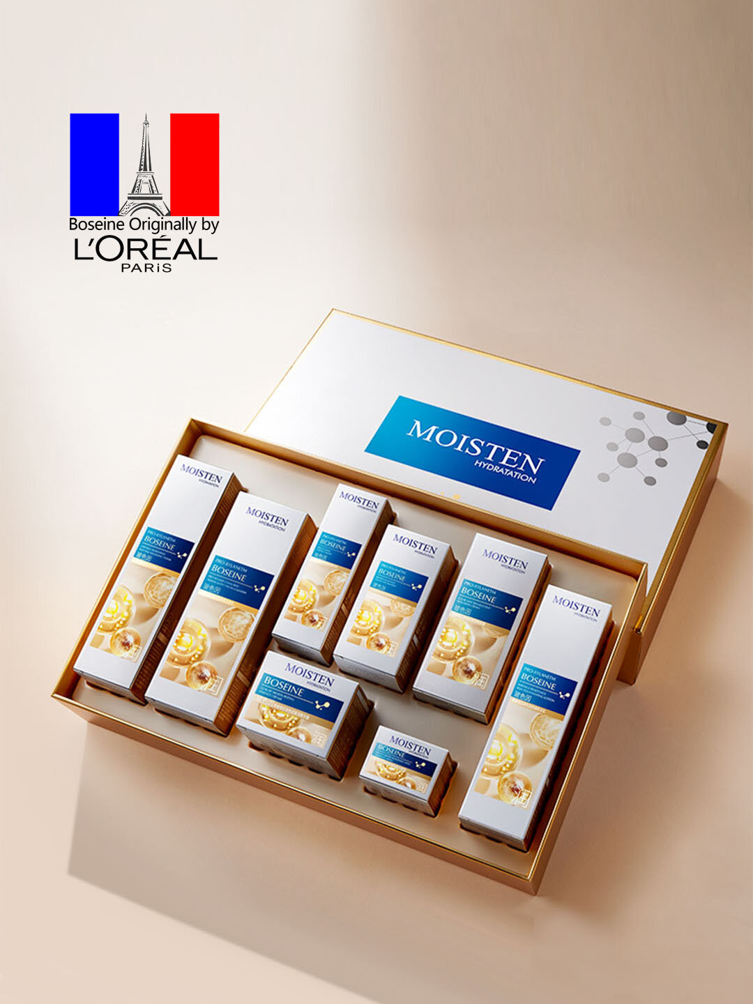 Запатентованный Bosein отбеливающий и увлажняющий набор для ухода за кожей против морщин. 8 B 1