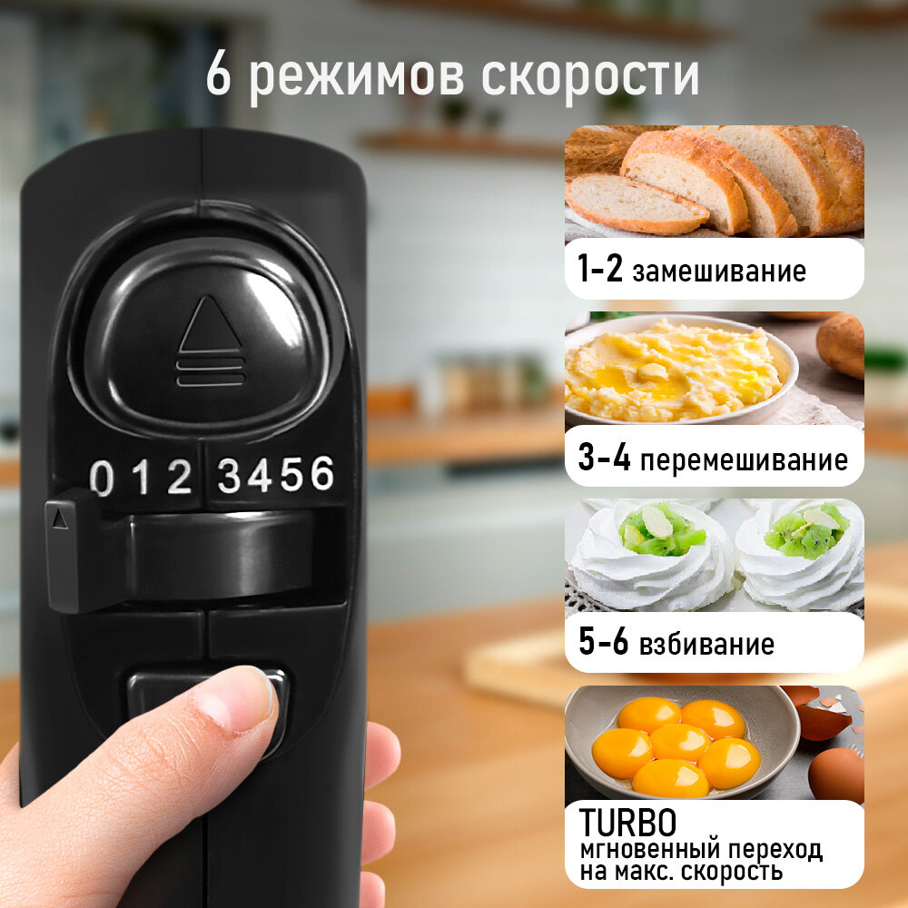 Миксер кухонный стационарный STINGRAY ST-MX2015A черный жемчуг — фото 1