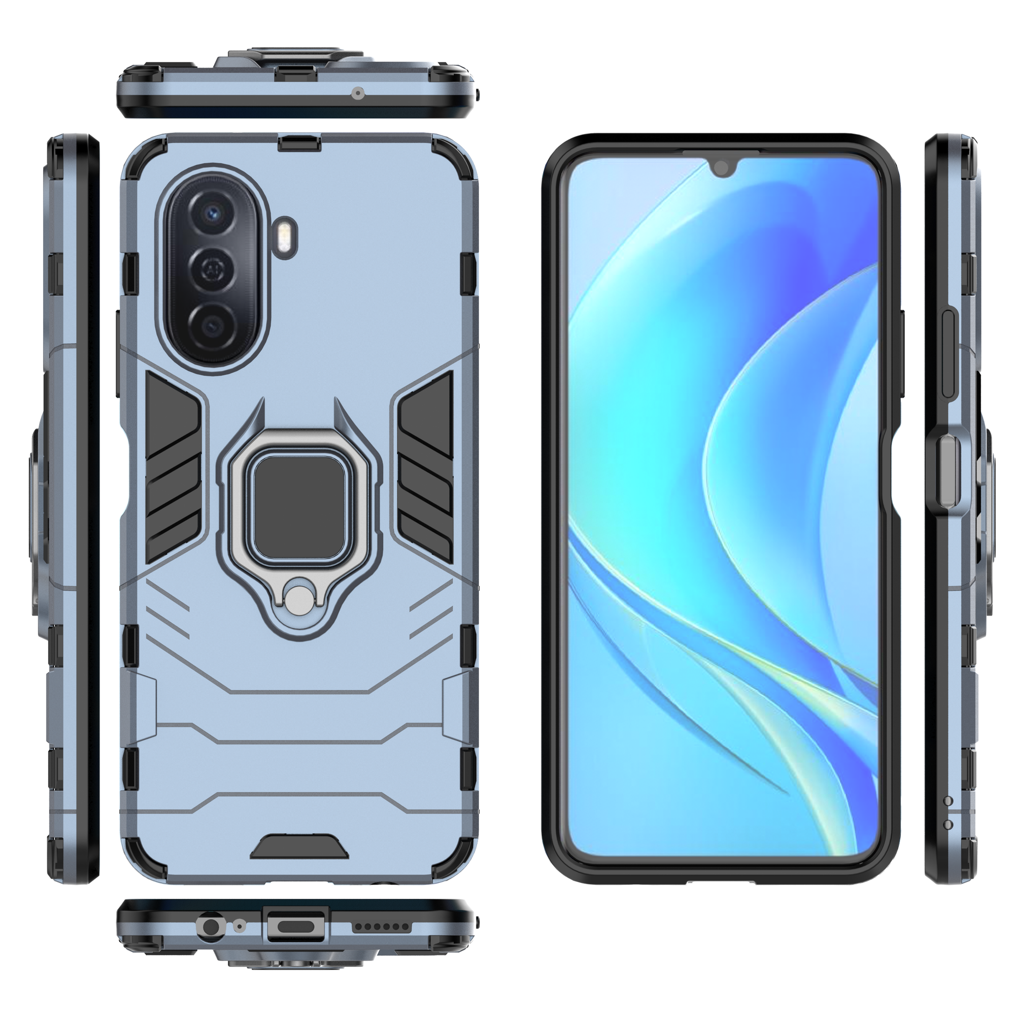 Чехол противоударный для Huawei Nova Y71 и Y70 и Y70 Plus / Нова У71 и У70 и У70 + (Светло-синий) — фото 1