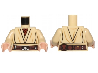 Torso SW Layered Shirt, Reddish Brown Undershirt, Reddish Brown Belt with Large Buckle Pattern / Tan Arms / Light Nougat Hands, 973pb1584c01 Tan U