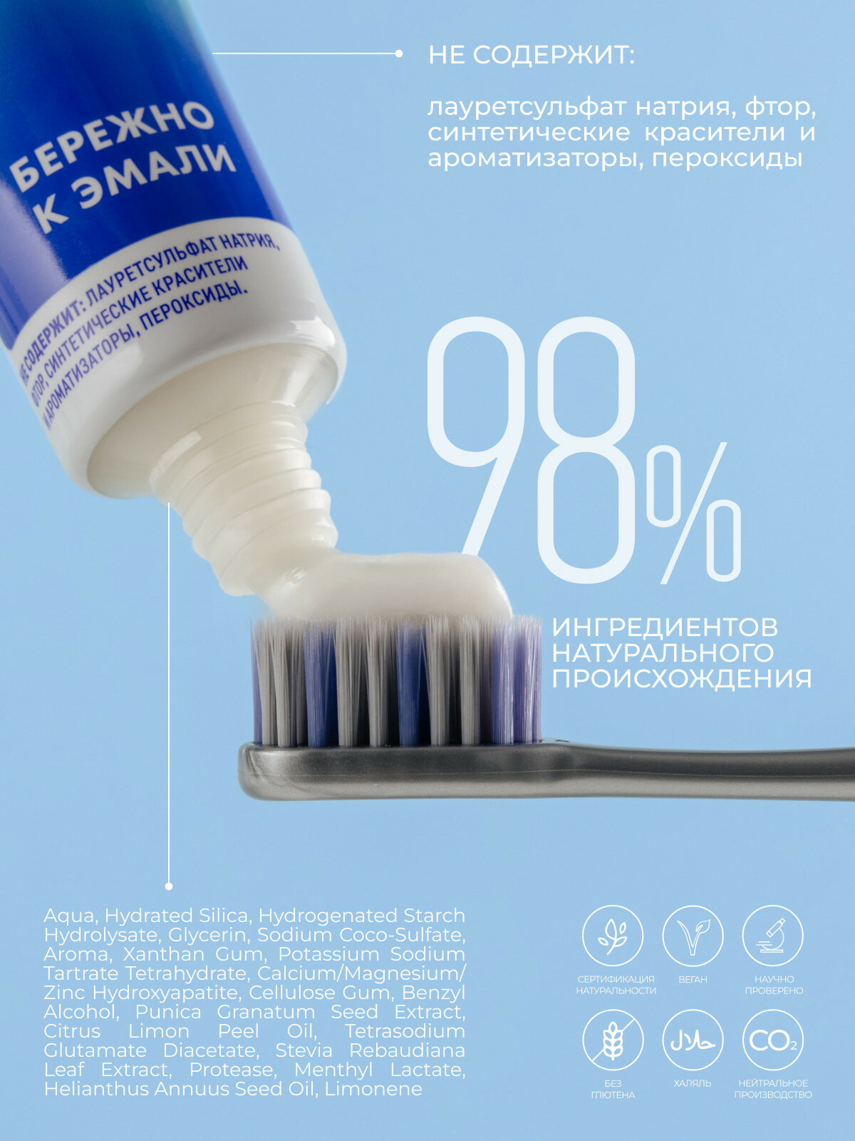 Зубные Пасты Xiaomi Зубная паста «BIOMED HEALTHYWHITE Защита от кариеса. Отбеливание и восстановление эмали». Лесная мята. 65 г