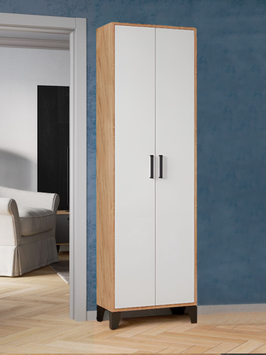 Изображение товара Шкаф для одежды HomeGrad Vitra, ЛДСП, дуб крафт золотой/белый, 60х200 см