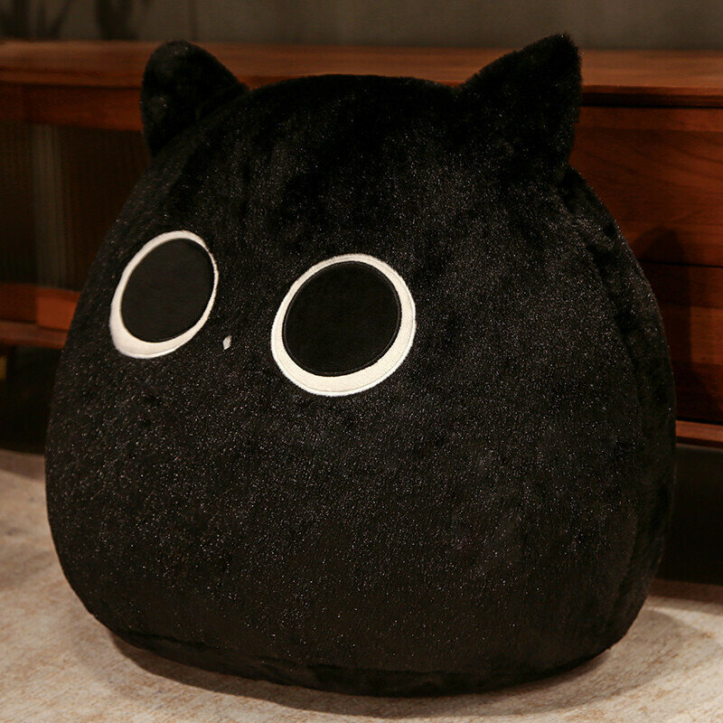 Подушка мягкая с котом charming cat plush doll pillow in black gray color soft stuffed toy for home decor black 10см