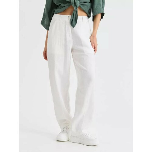фото Брюки бананы norveg linen, размер l/50-52, белый