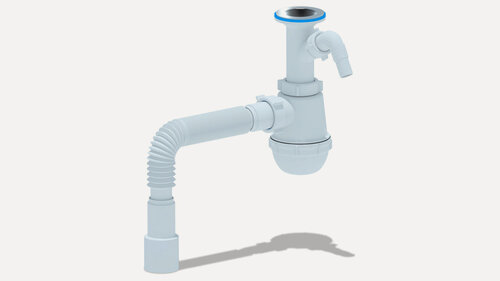 Изображение товара Сифон бутылочный 1-1/2 х 40 мм АНИ Грот с носиком (А2015), высота 110-140мм