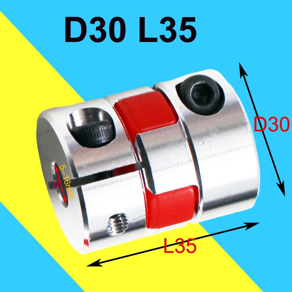 1 шт D30L35 паук муфта мотора алюминиевый гибкий D30 L35 челюсти 5*5/6/6.35/7/8/10/12/12.7/14/15/16 мм, 10X10