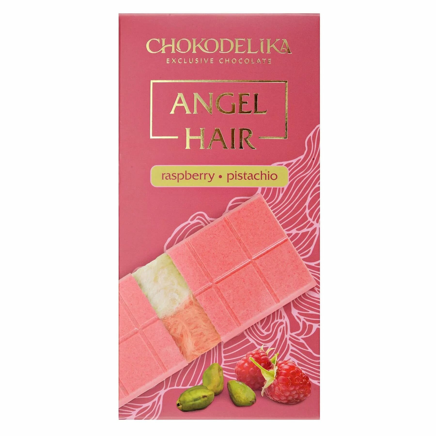 Эксклюзивный шоколад Chokodelika Angel Hair малина фисташка (Турция)