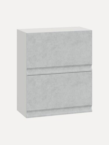 Изображение товара Кухонный модуль навесной, барный шкаф Велюр, 60х29.6х72 см, Белый / Бетон снежный