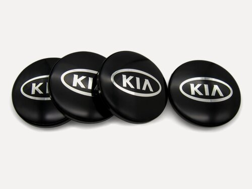 Изображение товара Колпачки, заглушки на литые диски КиК Киа черный 62/55/10, комплект 4 шт.