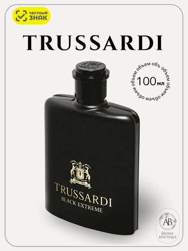 Изображение товара Туалетная вода для мужчин Trussardi "Black Extreme", Eau De Toilette, 100 мл