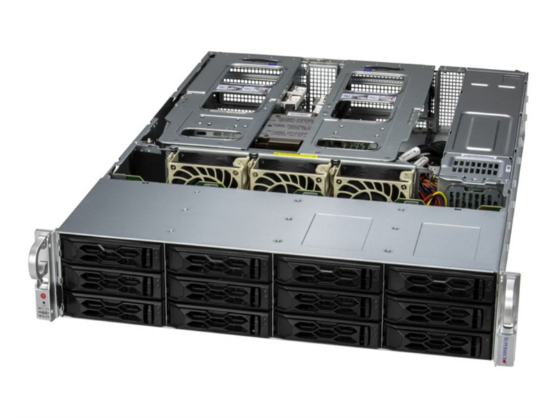 Серверная платформа Supermicro CloudDC A+ Server 2U 2015CS-TNR no CPU(1)AMD EPYC 9004/9005 series/TDP 400W/no DIMM12/ 12 3.5/2.5 SATA/ 2x10GbE 2x10GbSFP+/2x1200W/SFT-DCMS-Single/2nd config