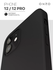 Чехол на iPhone 12/12 Pro черный матовый / Накладка на Айфон 12/1...