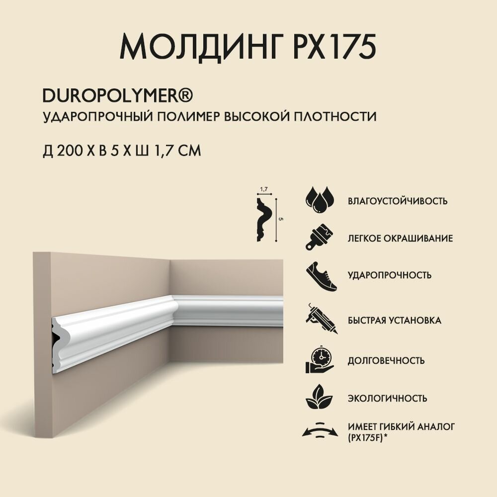 Молдинг Orac Decor арт. PX175 (200 x 5 x 17 см)