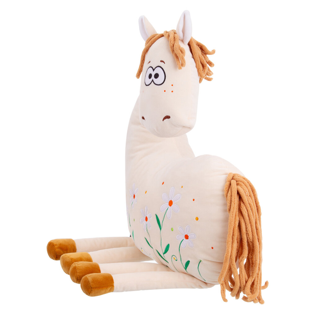 Игрушка мягконабивная Relana Конь белый с ромашками Даниэль 40 см RLS25009-1-40