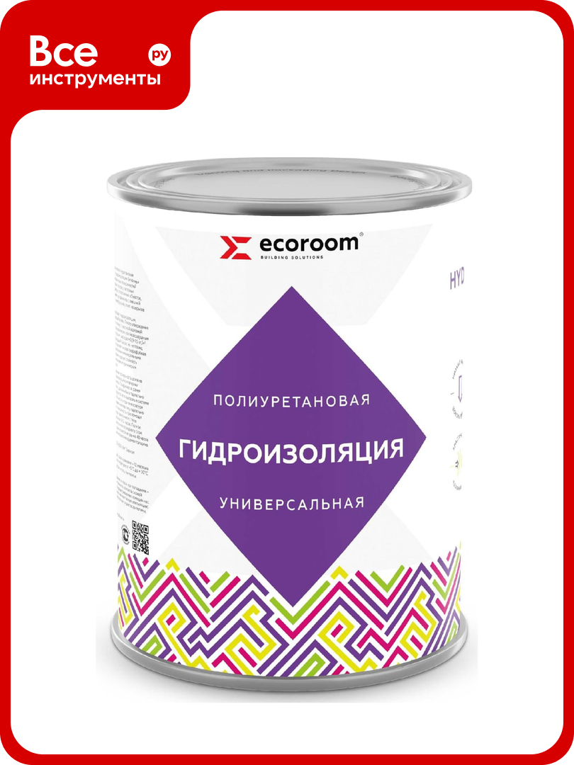 Полиуретановая универсальная гидроизоляция ECOROOM HYDRONEED  белый  1 кг 443 1 1 Бел