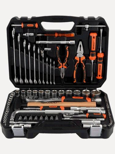 Изображение товара Набор инструментов 98 предметов 1/4", 3/8" и 1/2" DR, АвтоDело PRO (39898)