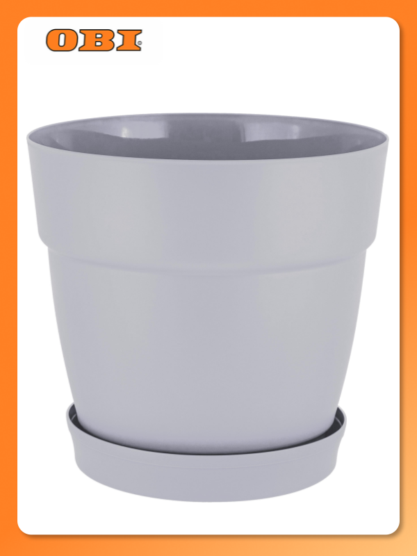 Горшок для цветов INGREEN VILLA DE FIORI  20л  D360мм 36х36х33  на колесиках  утренний туман