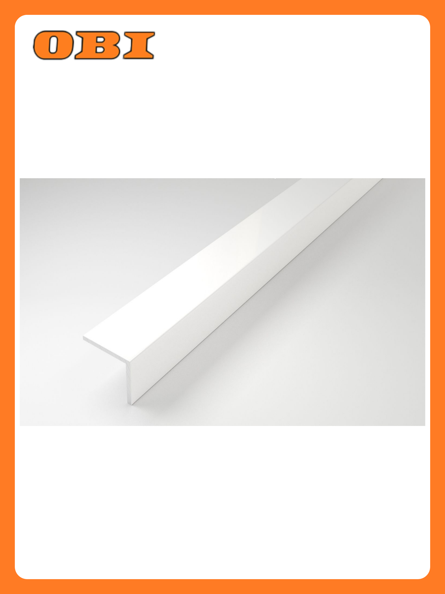 Уголок равнополочный лука белый глянец 2700х15х1 мм