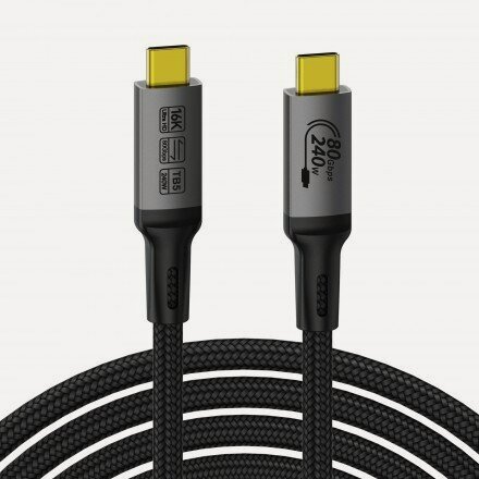 Изображение товара Кабель Thunderbolt 5 USB-C M USB-C M 80Gbps, 240W 1метр, черный