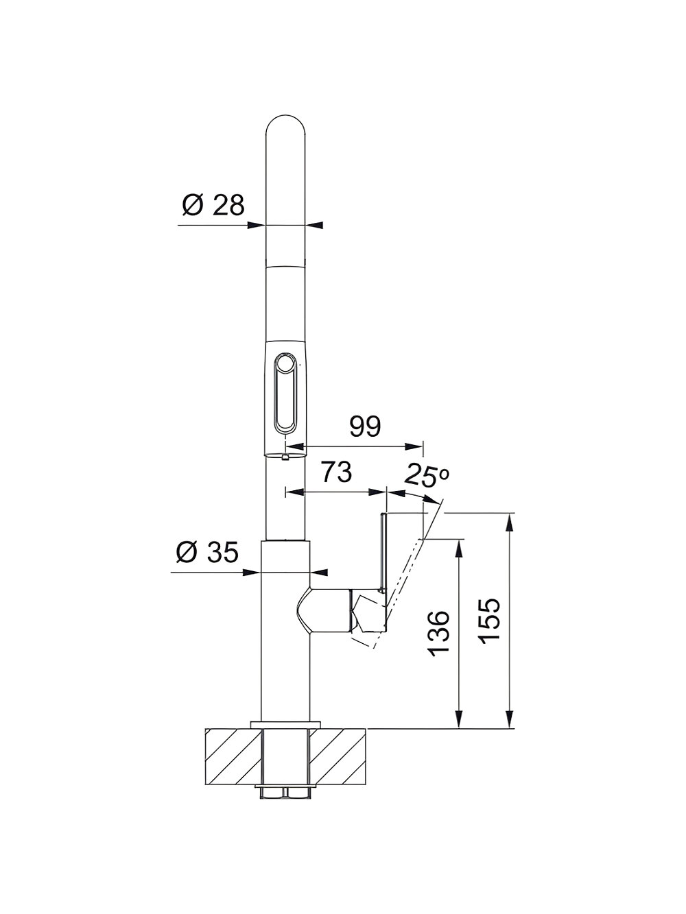 Смеситель FRANKE Maris Slim Clear Water J Pulldown AN, антрацит (120.0736.603) — фото 1