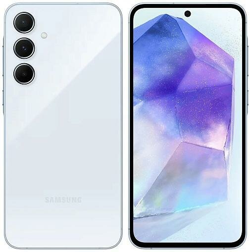 Смартфон Samsung Galaxy A55 5G 8/128Gb, Dual: nano SIM + eSIM, голубой (IceBlue)