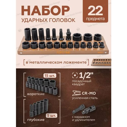 Набор головок ударных 6-гр 22 предмета 3104₽