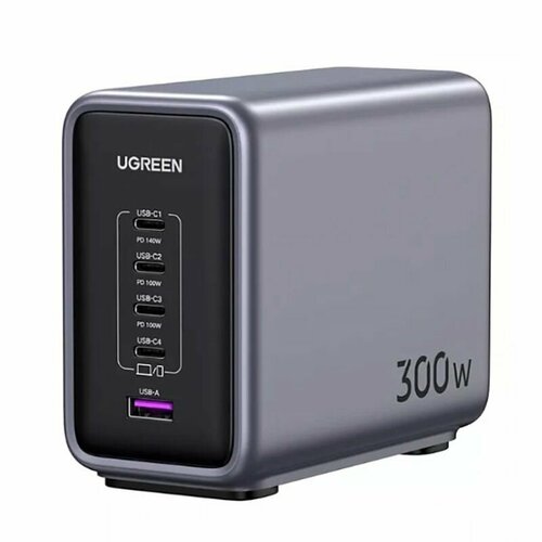 Зарядное устройство Ugreen CD333 Nexode 300W 5-Port PD GaN Fast Charger EU Gray 90903B черный, серый