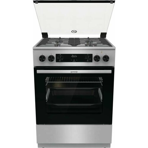 Газовая плита Gorenje GKS6C70XF электрическая духовка стеклянная крышка чугун нержавеющая сталь 96325₽