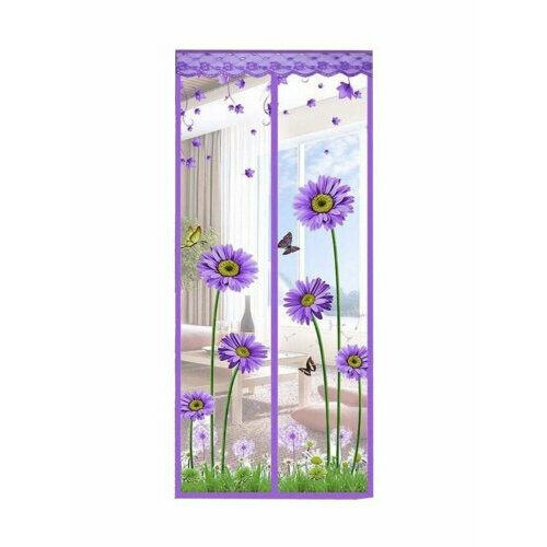 1-2 sale Сетка антимоcк на магнитах рис Ромашки 100210мм кноп 10шт коробка на двери E1M 1341₽