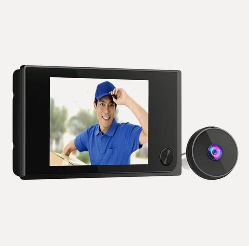 Изображение товара Видеоглазок для входной двери Лайт MAX B с большим экраном, толщина двери до 110, угол обзора 120 градусов