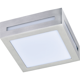 Светильник накладной Ecola 3082W влагозащ. матов. квадр. металл. сатин-хром IP65 1*GX53 136х136х55 FS53SSECH