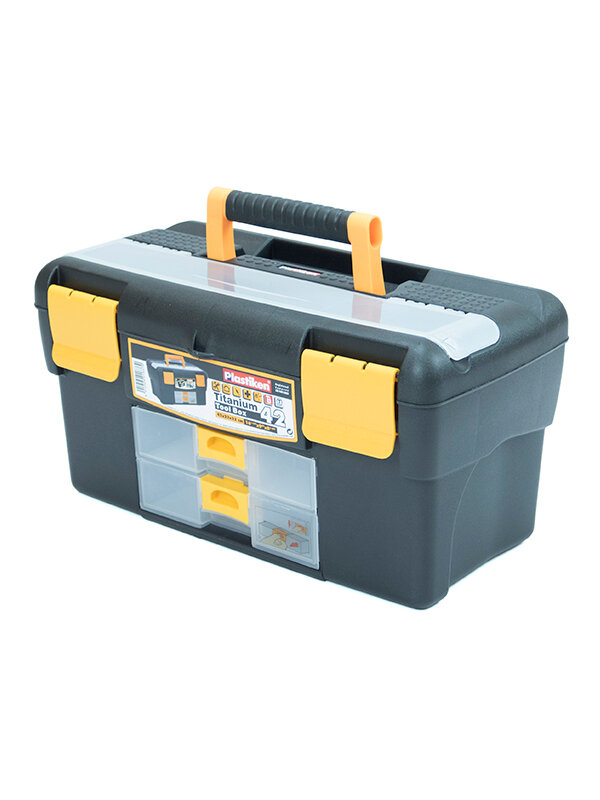 Ящик для инструментов Plastiken (420х230х220 мм) + 2 выдвижных лотка в корпусе